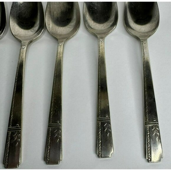 Oneida Grenoble Heirloom Plate Silver Tea Spoons Set Of 7 - Picture 4 of 8